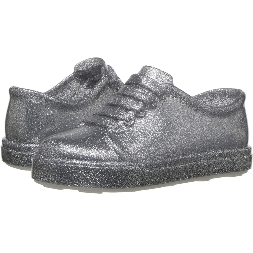 Mini Melissa Silver Glitter Sneaker - little girls size 9 EUC